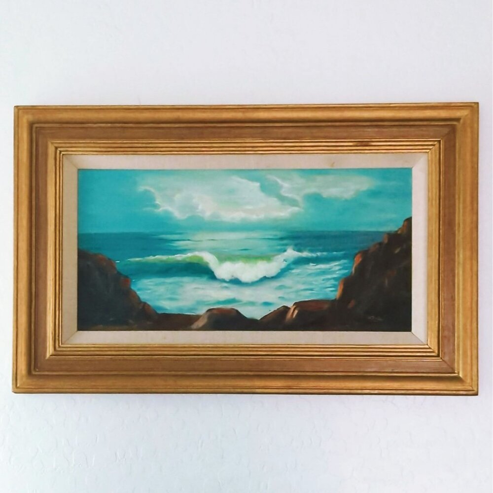 Vintage Clarence Braley 1854-1925 Signed Seascape Nautical Oil Painting